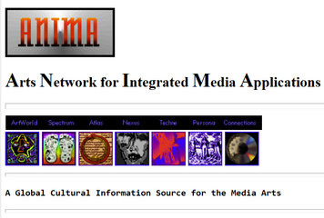 A screencapture of the ANIMA website